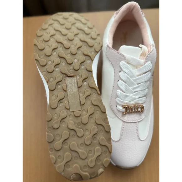 Juicy Couture Women'ss Eunice Lace Up Casual Sneakers SZ 8.5 M Blush PINK WHITE - Picture 8 of 12